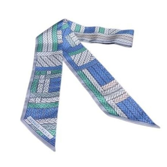 HERMES TRESS H Ribbon Scarf/Muffler in Multicolor Silk Women's